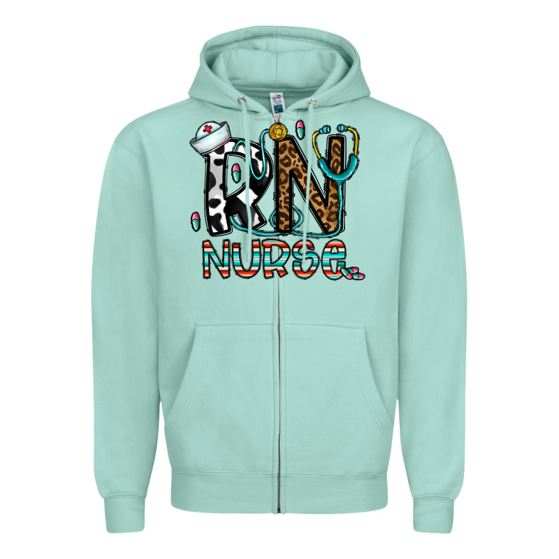 Rn Nurse Zipper Hoodie by CowhideDigitalArt | Teevron
