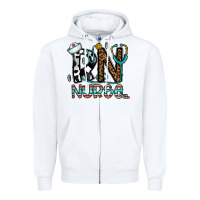 White rn nurse Zipper Hoodie - CowhideDigitalArt