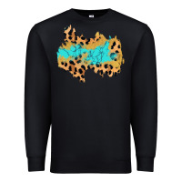 Black glitter leopard turquoise patch Premium Sweatshirt - AdoDesignShop
