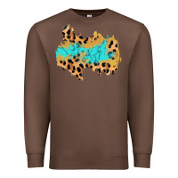 Chestnut glitter leopard turquoise patch Premium Sweatshirt - AdoDesignShop