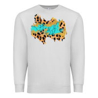Dove Grey glitter leopard turquoise patch Premium Sweatshirt - AdoDesignShop