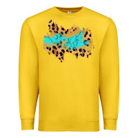 Lemon glitter leopard turquoise patch Premium Sweatshirt - AdoDesignShop