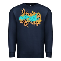Navy glitter leopard turquoise patch Premium Sweatshirt - AdoDesignShop