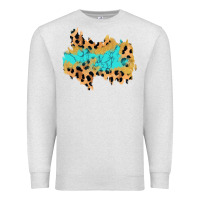 Oatmeal Heather glitter leopard turquoise patch Premium Sweatshirt - AdoDesignShop