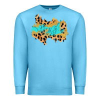 Ocean Blue glitter leopard turquoise patch Premium Sweatshirt - AdoDesignShop