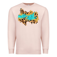Pale Pink glitter leopard turquoise patch Premium Sweatshirt - AdoDesignShop