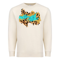 Sandshell glitter leopard turquoise patch Premium Sweatshirt - AdoDesignShop
