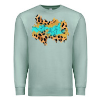 Seafoam glitter leopard turquoise patch Premium Sweatshirt - AdoDesignShop