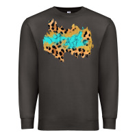 Smoke glitter leopard turquoise patch Premium Sweatshirt - AdoDesignShop