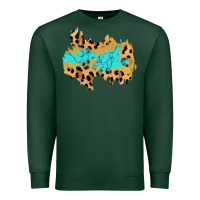 Sports Green glitter leopard turquoise patch Premium Sweatshirt - AdoDesignShop
