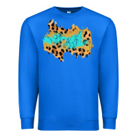 True Royal glitter leopard turquoise patch Premium Sweatshirt - AdoDesignShop