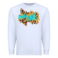 White glitter leopard turquoise patch Premium Sweatshirt - AdoDesignShop