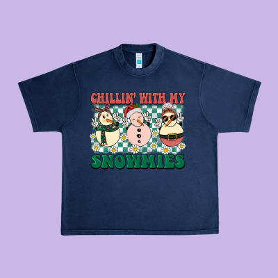 Chillin With My Snowmies Urban Heavy Tee Designed By Barkaloodesign
