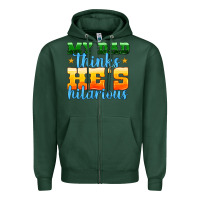 Sports Green my dad thinks he is hilarious Zipper Hoodie - HRA Design Shop