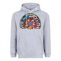 Heather Grey sunflower american flag leopard gemstone cowhide rainbow Heavyweight Hoodie - Artiststas