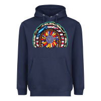 Navy sunflower american flag leopard gemstone cowhide rainbow Heavyweight Hoodie - Artiststas