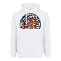 White sunflower american flag leopard gemstone cowhide rainbow Heavyweight Hoodie - Artiststas