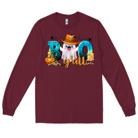 Burgundy Boo Y'all Long Sleeve Tee - texasbilliewilder