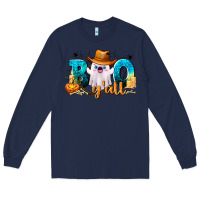 Navy Boo Y'all Long Sleeve Tee - texasbilliewilder