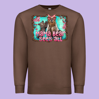 Mama Bear Sees All Premium Sweatshirt Designed By Artiststas
