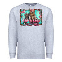 Heather Grey mama bear sees all Premium Sweatshirt - Artiststas
