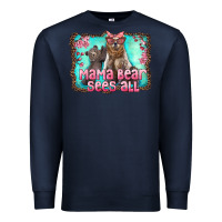 Navy mama bear sees all Premium Sweatshirt - Artiststas