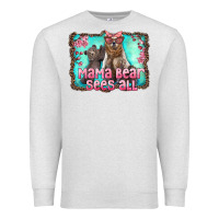 Oatmeal Heather mama bear sees all Premium Sweatshirt - Artiststas