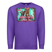 Purple mama bear sees all Premium Sweatshirt - Artiststas