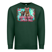 Sports Green mama bear sees all Premium Sweatshirt - Artiststas