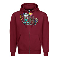 Burgundy Rn Zipper Hoodie - CowhideDigitalArt