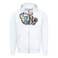 White Rn Zipper Hoodie - CowhideDigitalArt