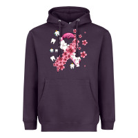 Plum teeth and flower cancer ribbon Heavyweight Hoodie - AdoDesignShop