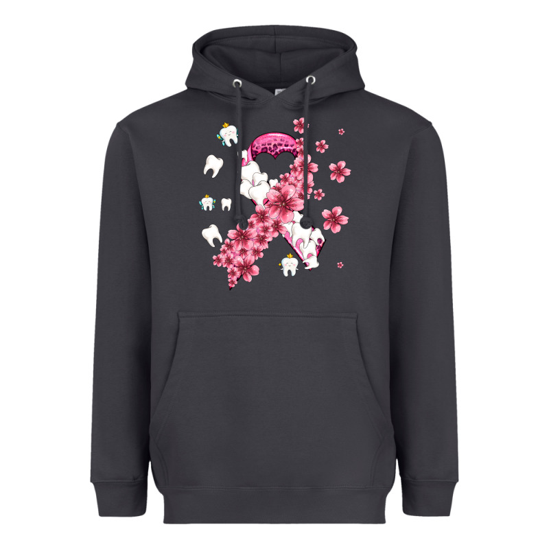 Teeth And Flower Cancer Ribbon Heavyweight Hoodie by AdoDesignShop | Teevron