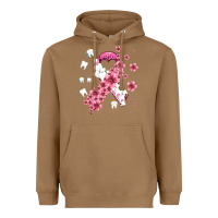 Toasted Coconut teeth and flower cancer ribbon Heavyweight Hoodie - AdoDesignShop