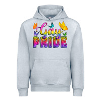 Heather Grey Gay Pride With Butterfly Urban Hoodie - BundleAndBundleShop