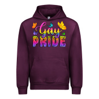 Mauve Wine Gay Pride With Butterfly Urban Hoodie - BundleAndBundleShop