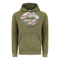 Vintage Olive baseball lips Vintage Hoodie - AdoDesignShop
