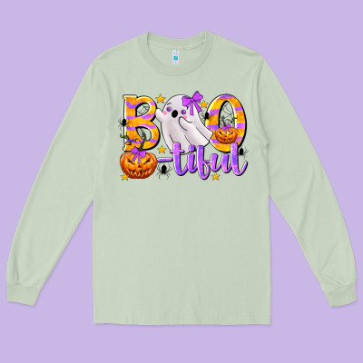 Boo-tiful Long Sleeve Tee Designed By Texasbilliewilder