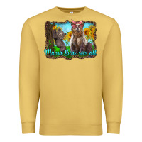 Antique Gold mama bear sees all with sunflowers Premium Sweatshirt - Artiststas