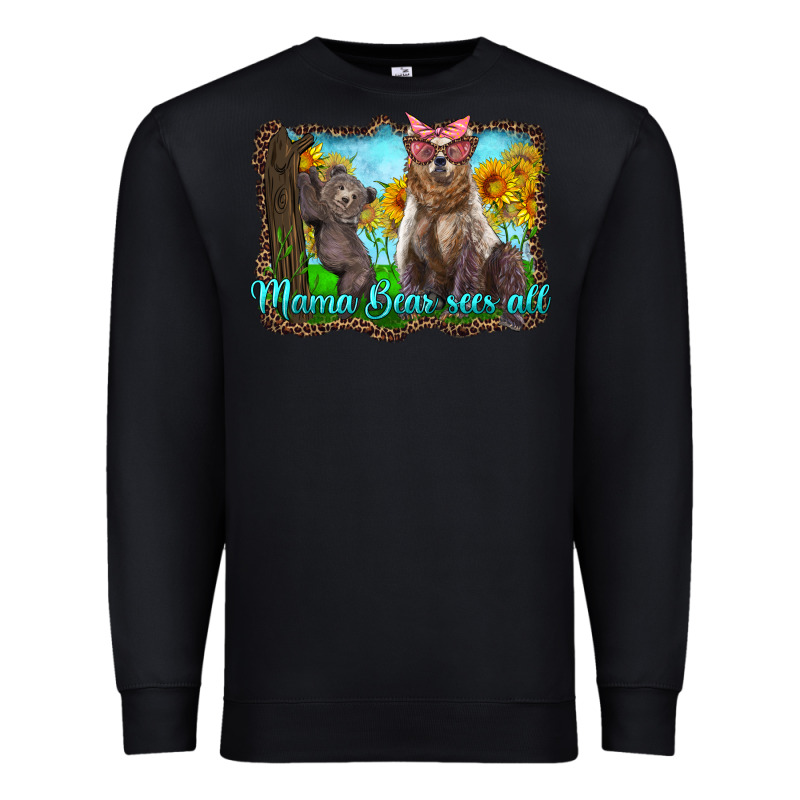 Mama Bear Sees All With Sunflowers Premium Sweatshirt by Artiststas | Teevron