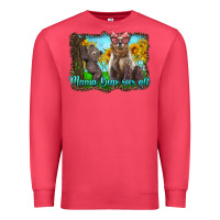 Cardinal mama bear sees all with sunflowers Premium Sweatshirt - Artiststas
