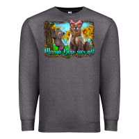 Charcoal Heather mama bear sees all with sunflowers Premium Sweatshirt - Artiststas