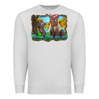 Dove Grey mama bear sees all with sunflowers Premium Sweatshirt - Artiststas
