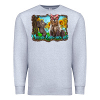 Heather Grey mama bear sees all with sunflowers Premium Sweatshirt - Artiststas