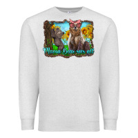 Oatmeal Heather mama bear sees all with sunflowers Premium Sweatshirt - Artiststas