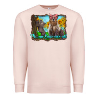 Pale Pink mama bear sees all with sunflowers Premium Sweatshirt - Artiststas
