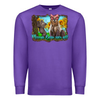 Purple mama bear sees all with sunflowers Premium Sweatshirt - Artiststas