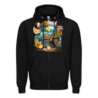 Black farm truck farm animals Zipper Hoodie - FaDigitalArtStudio