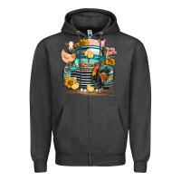 Charcoal Heather farm truck farm animals Zipper Hoodie - FaDigitalArtStudio