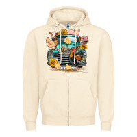 Sandshell farm truck farm animals Zipper Hoodie - FaDigitalArtStudio